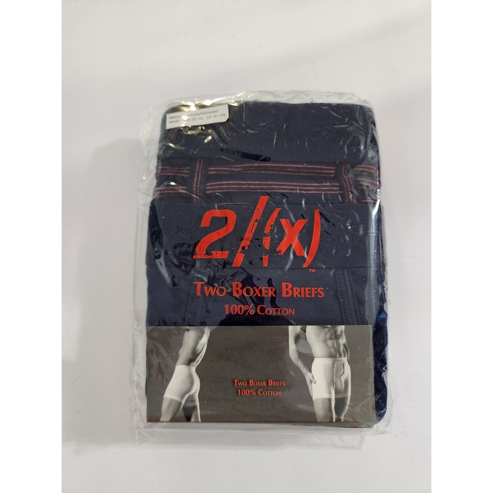 2/(x)ist Boxer Briefs Navy Blue Vintage 100% Cotton 2-Pack Medium